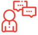 Person with speech bubbles icon