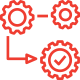 icon of gears and metalware in circular shapes