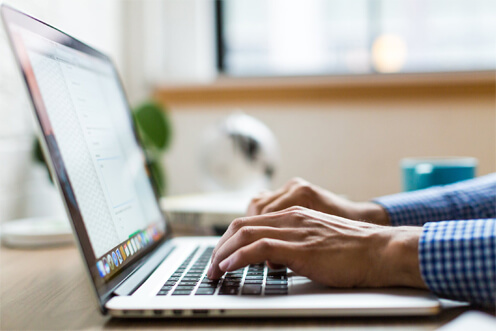 A person working on laptop